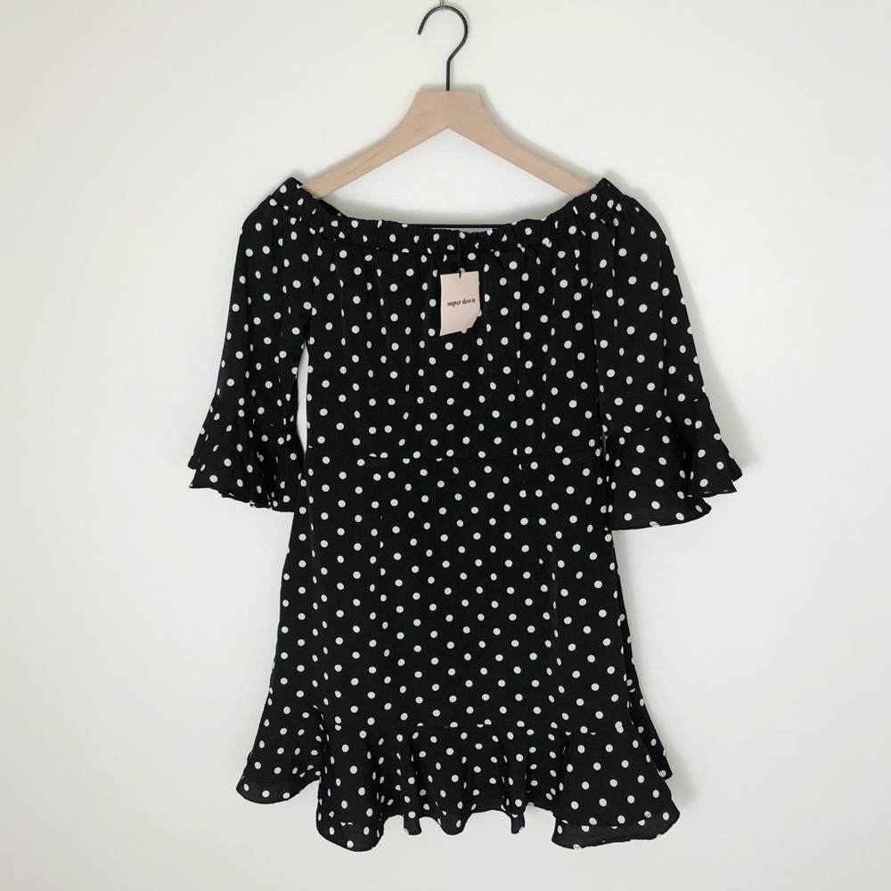 NWT Superdown Revolve Faye Polka Dot Mini Dress - Picture 2 of 7